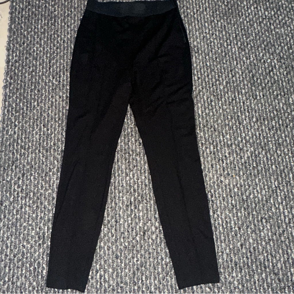 Boss Black Trousers With Tan Brand Tag